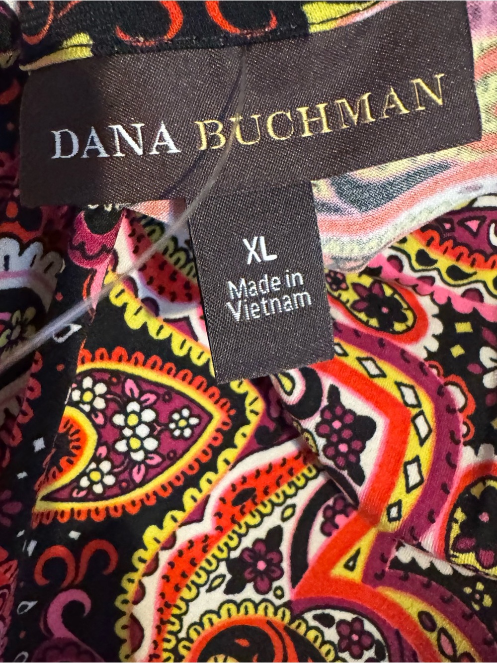 NWT Dana Buchman Multi-Color Print Ring-Neck Top XLARGE #14 - Picture 8 of 9